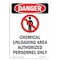Signmission Safety Sign, OSHA Danger, 5" Height, Chemical Unloading, Portrait OS-DS-D-35-V-1064 - alternate 1